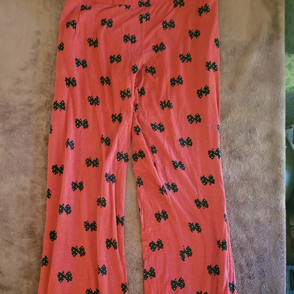 Red Lounging pants with fun bows.